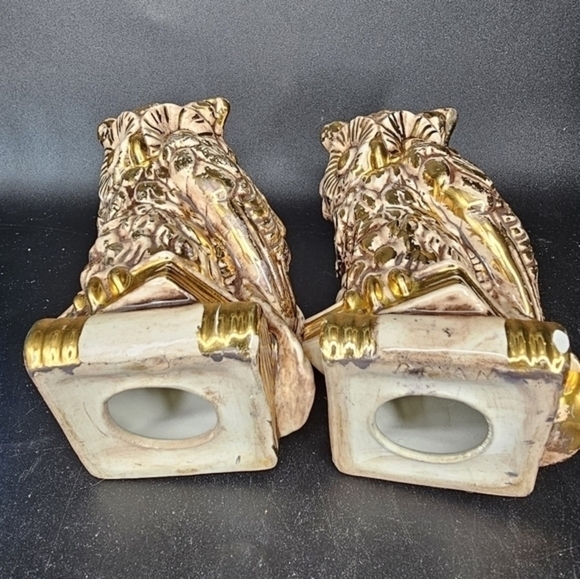 Vintage porcelain gilt owl figurines - Picture 5 of 10